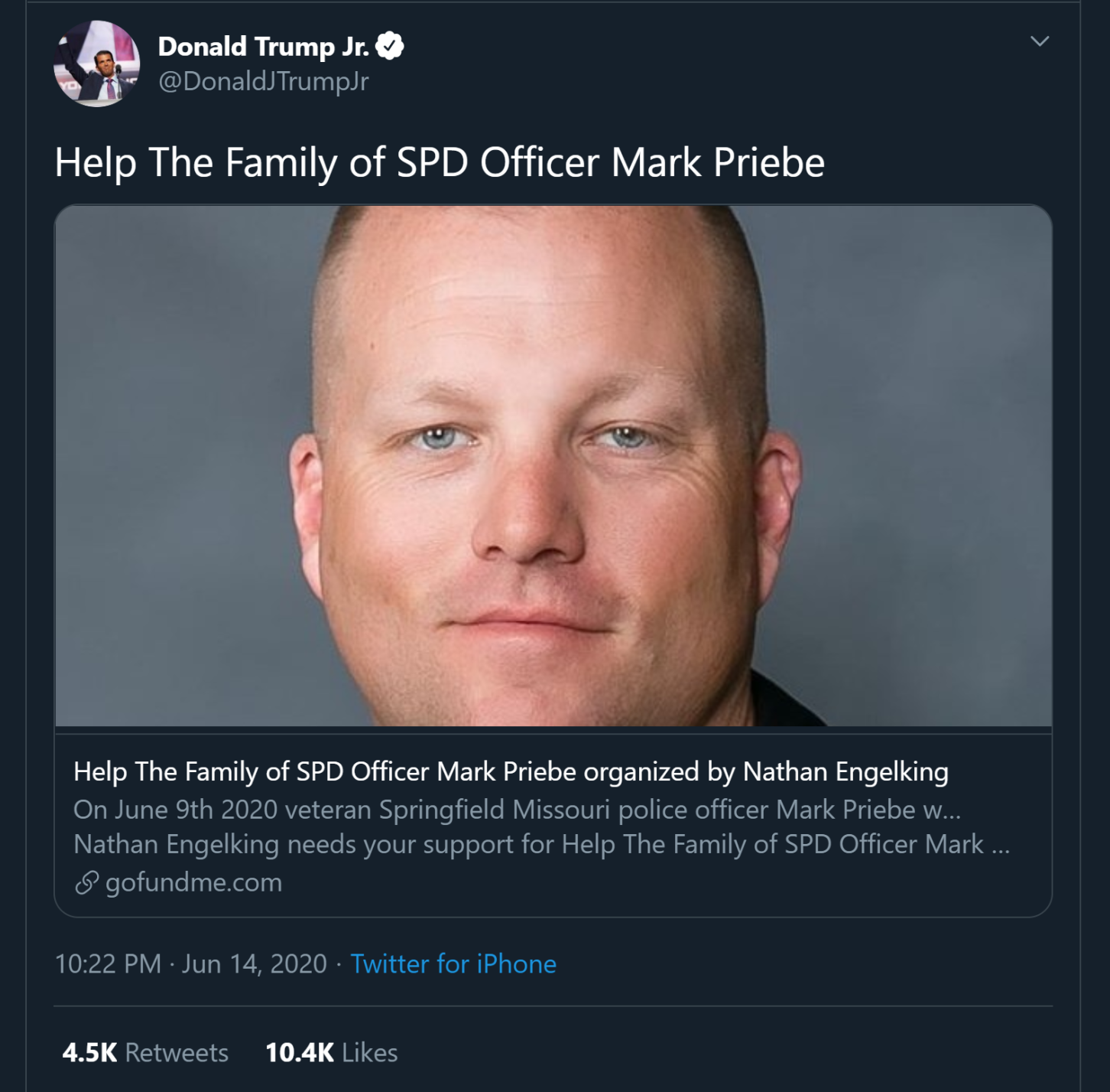 Donald Trump Junior Priebe Tweet